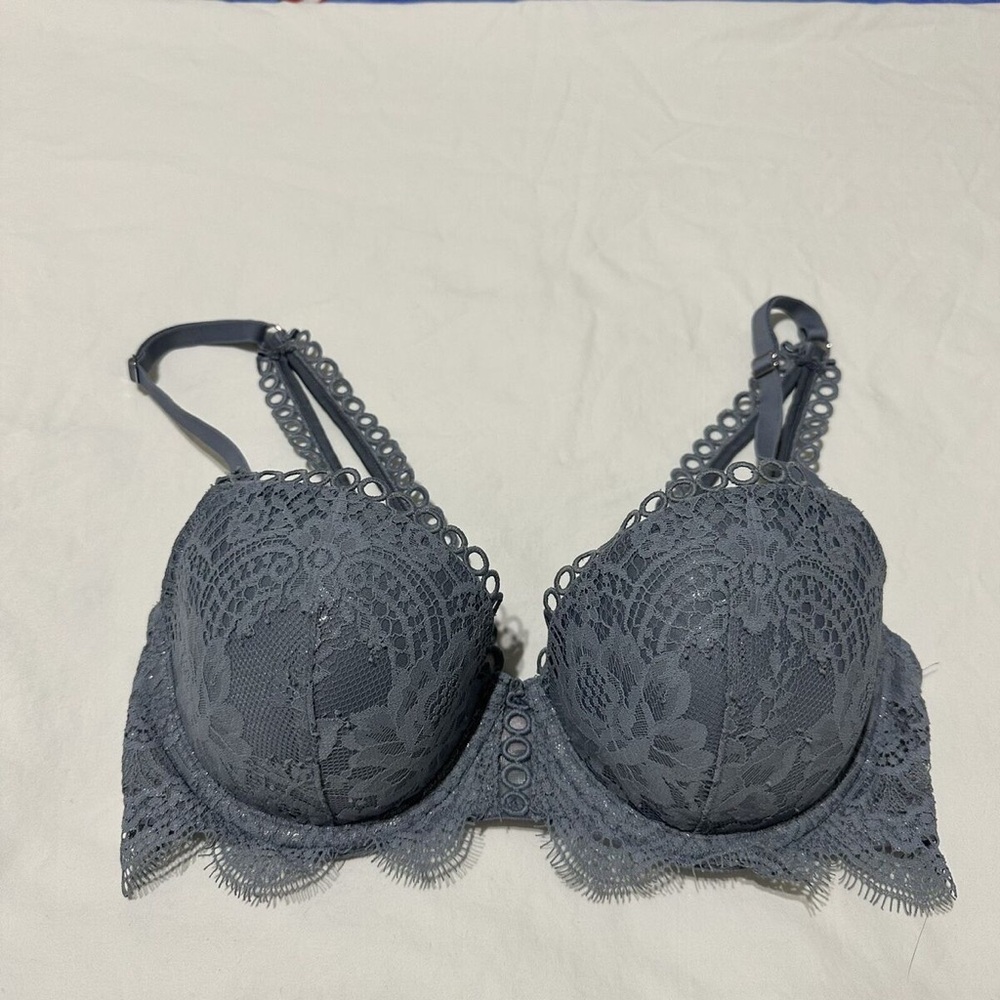 Victoria’s Secret Dream Angels Lined Demi Bra 34DDD
Lace / Mesh Slate Blue
